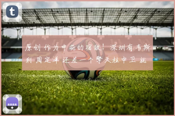 原创 作为申花的宿敌！深圳有韦斯利 周定洋 还差一个擎天柱中卫 就完美